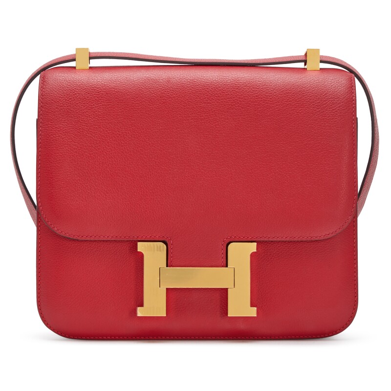 Hermes Rouge Piment Evercolor Constance 24 Gold Hardware, 2018