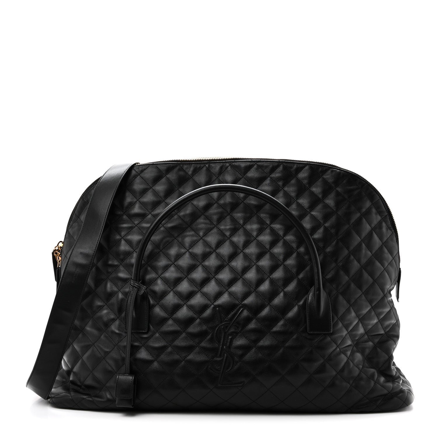 Saint Laurent Calfskin Quilted ES Giant Travel Bag Black