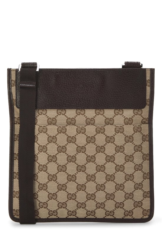 Brown Original GG Canvas Pocket Flat Messenger