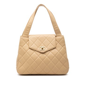 Lambskin Quilted Lambskin Flap Top Handle Bag