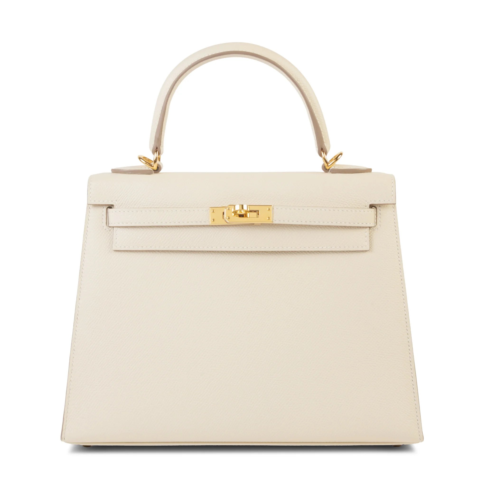 Excellent ( Rank SA ) HERMÈS Kelly 25 Sellier Craie (10) Epsom Gold hardware U (2022)