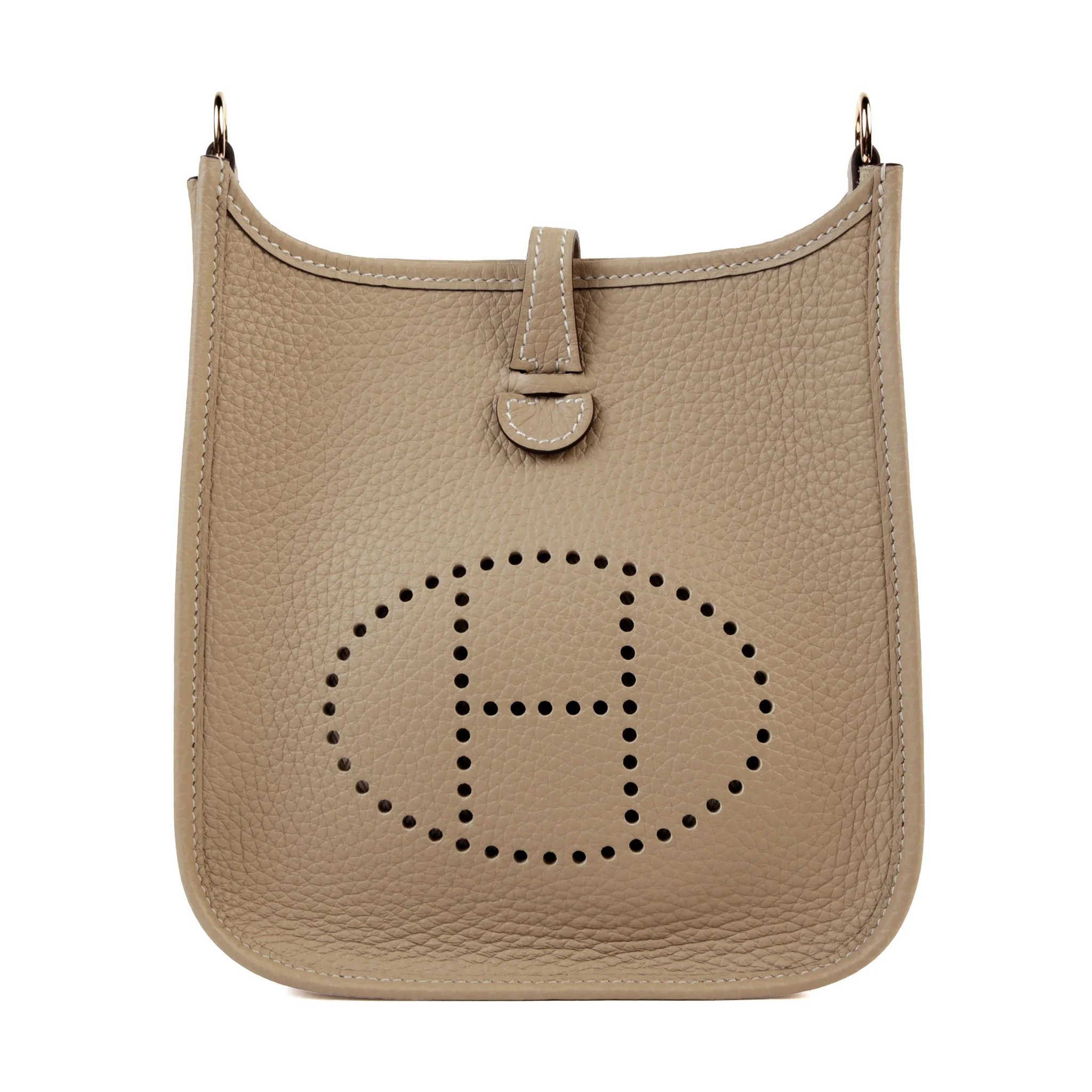 Brand New ( Rank N ) HERMÈS Mini Evelyne 16 Amazone 98cm Beige Marfa (8Q) Clemence Gold hardware K (2025)
