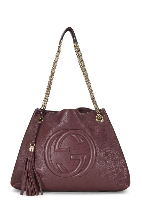 Burgundy Leather Soho Chain Tote