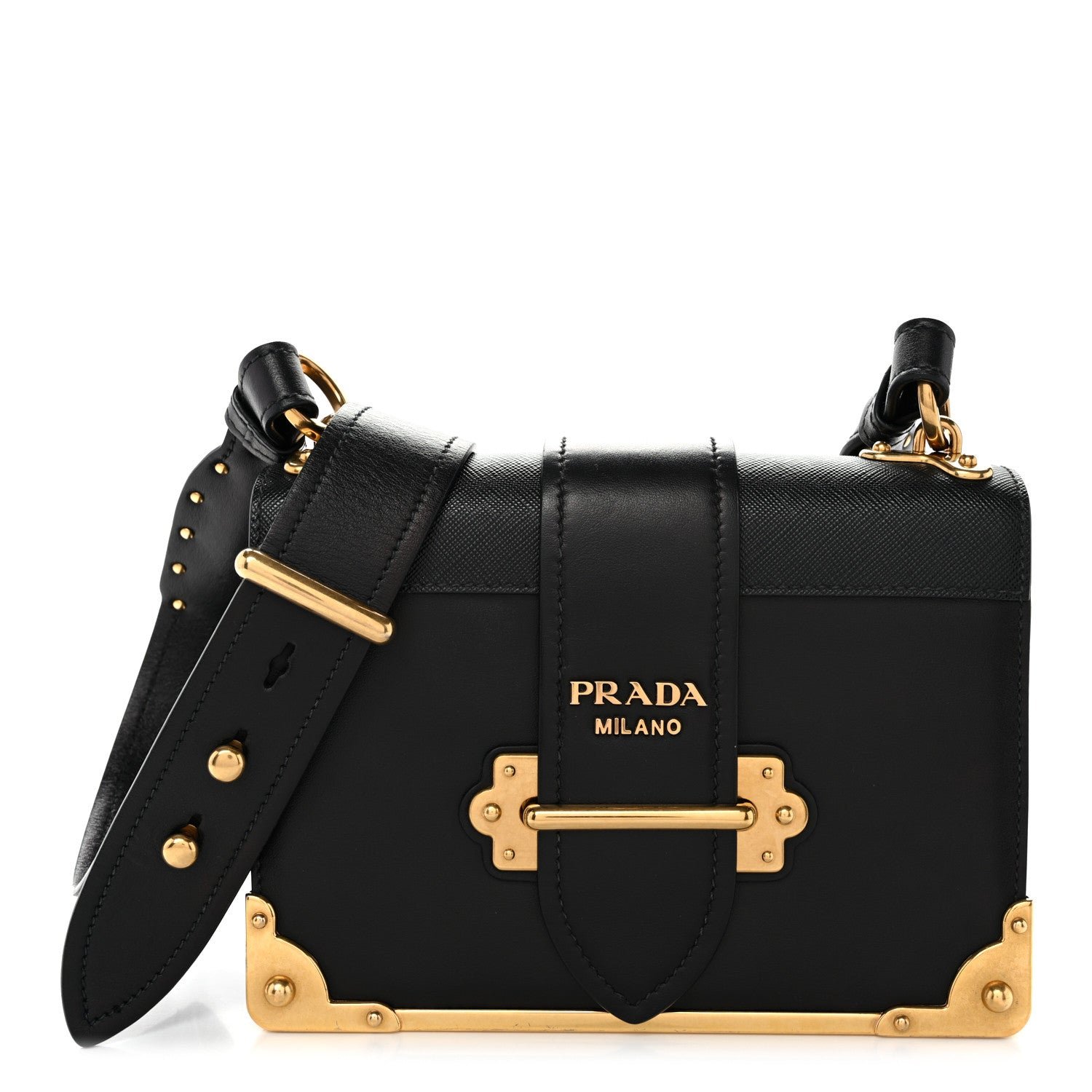 Prada City Calf Saffiano Cahier Bag Black