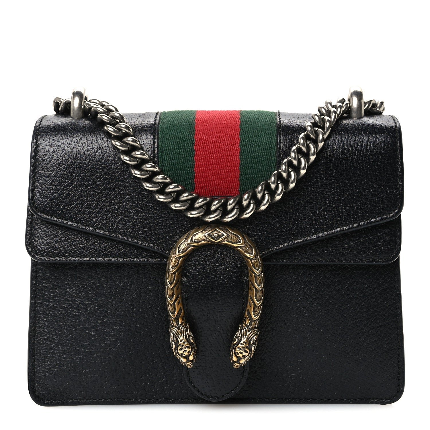 Gucci Calfskin Web Mini Dionysus Shoulder Bag Black