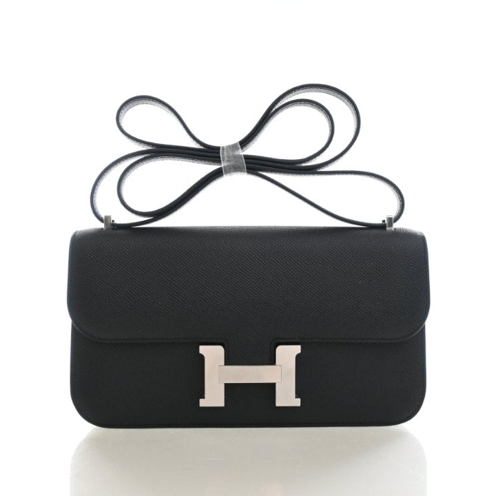 Hermes Noir Epsom Constance Elan 25
