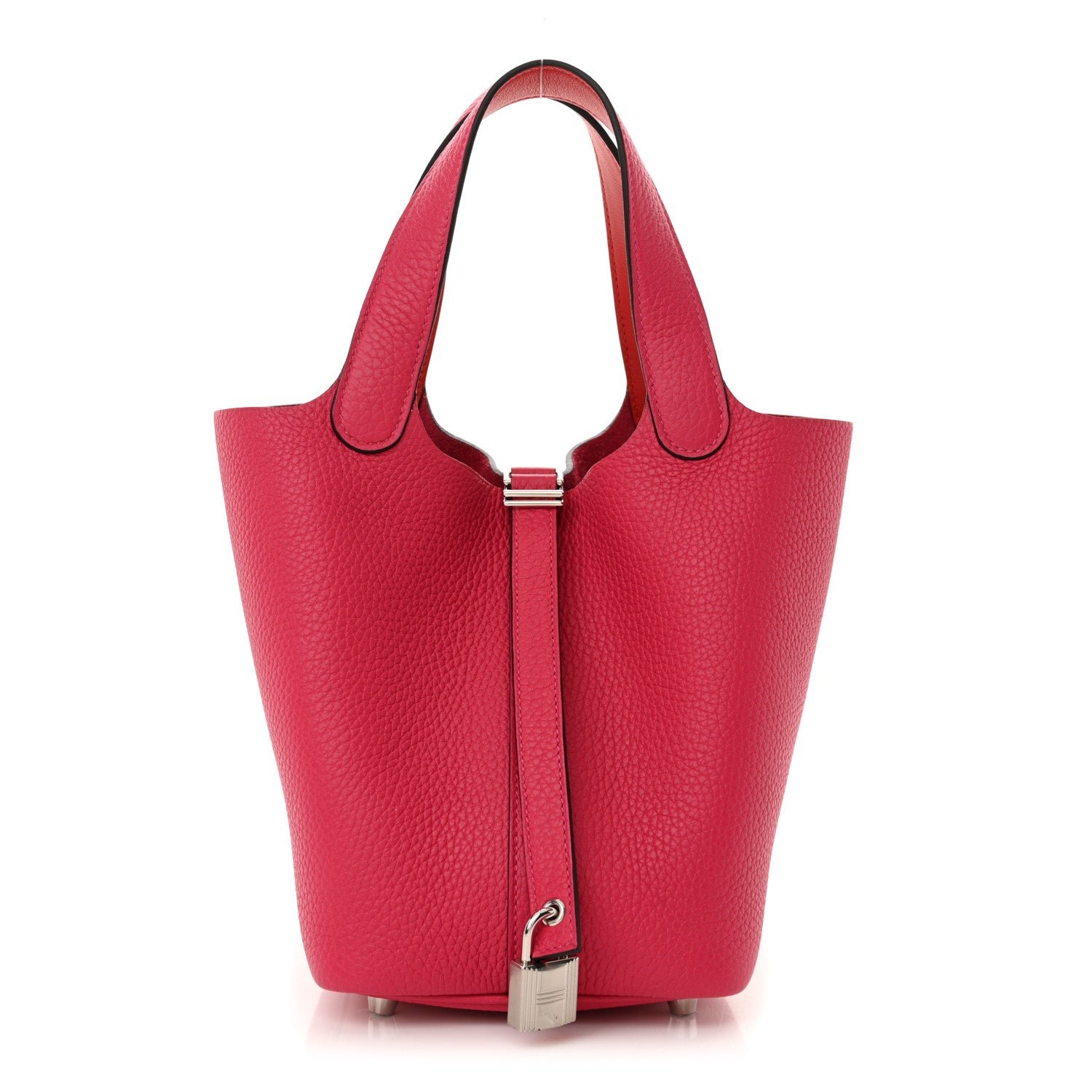 Hermes Taurillon Clemence Swift Eclat Picotin Lock 18 PM Rose Mexico Rouge De Coeur