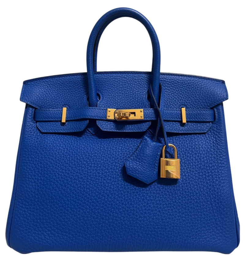 Hermes Bleu Zellige Togo Birkin 25 Gold Hardware, 2018