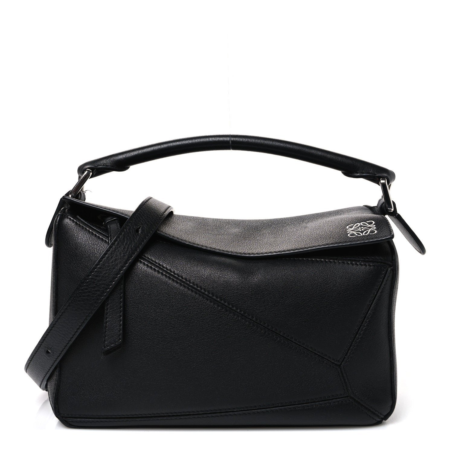 Loewe Calfskin Small Puzzle Bag Black