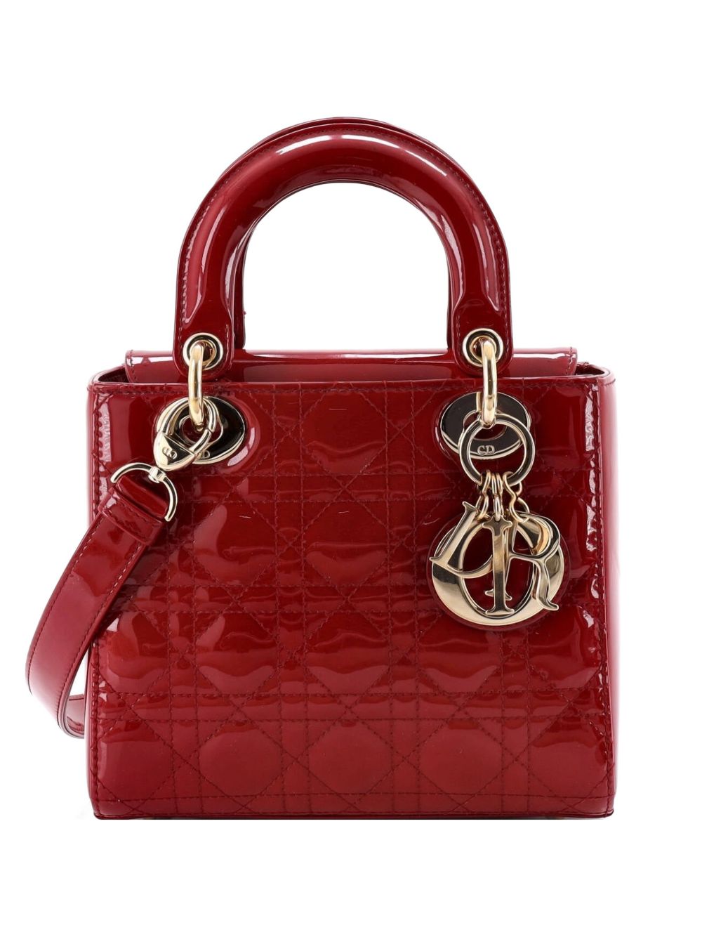 Lady Dior Bag Cannage Quilt Patent Small satchel