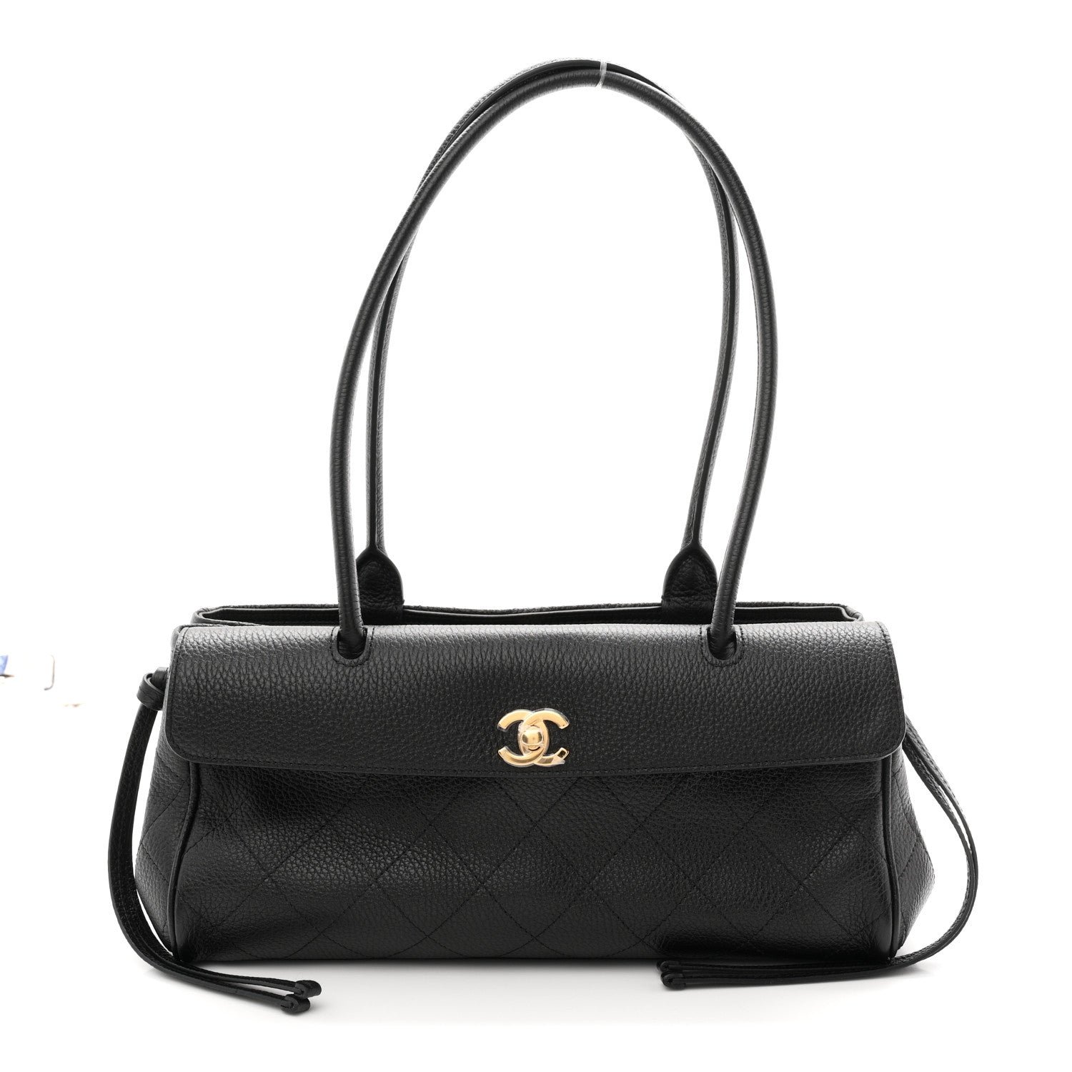 Chanel Grained Calfskin Stitched Urban Essentials Small Shopping Bag Black