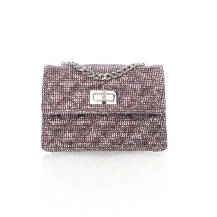 Chanel Mini Glitter Canvas Mademoiselle 2.55 Flap Bag