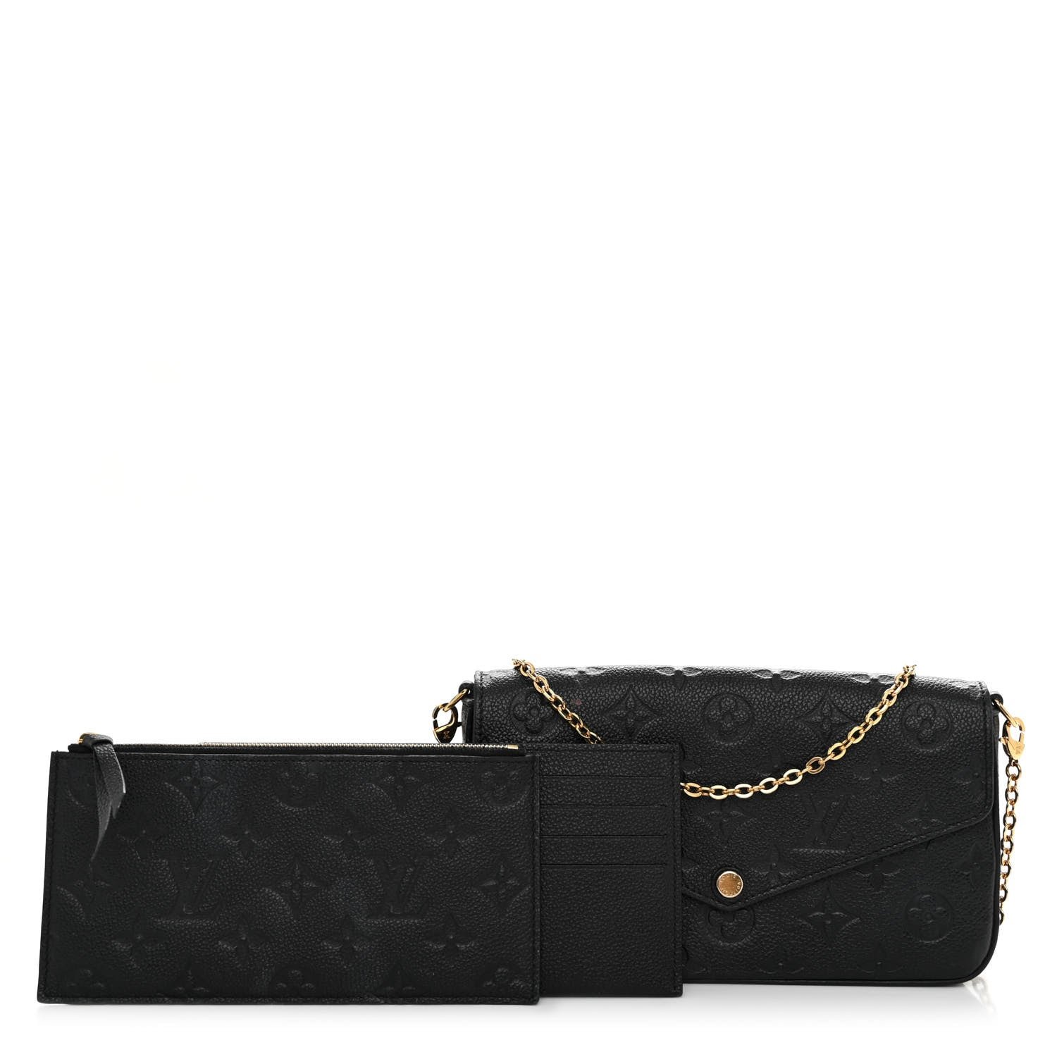 Louis Vuitton Empreinte Pochette Felicie Chain Wallet Black