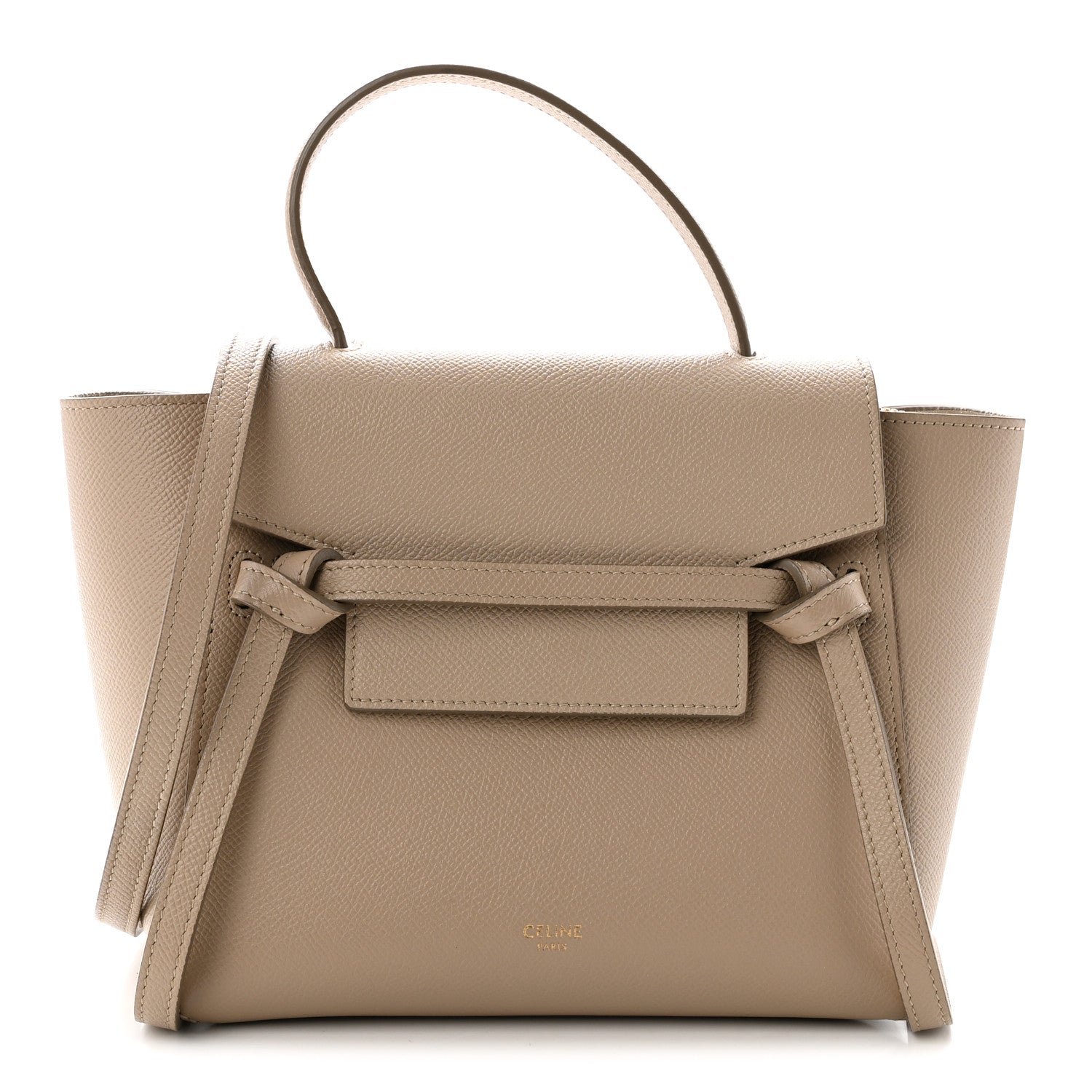 Grained Calfskin Nano Belt Bag Light Taupe