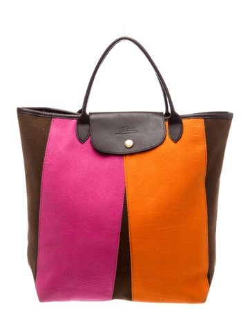 Longchamp Canvas Top Handle Bag