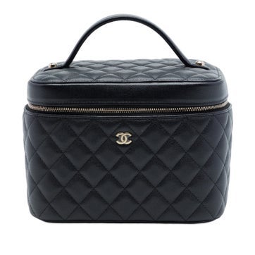 Calf Leather Medium CC Quilted Caviar Vanity Case