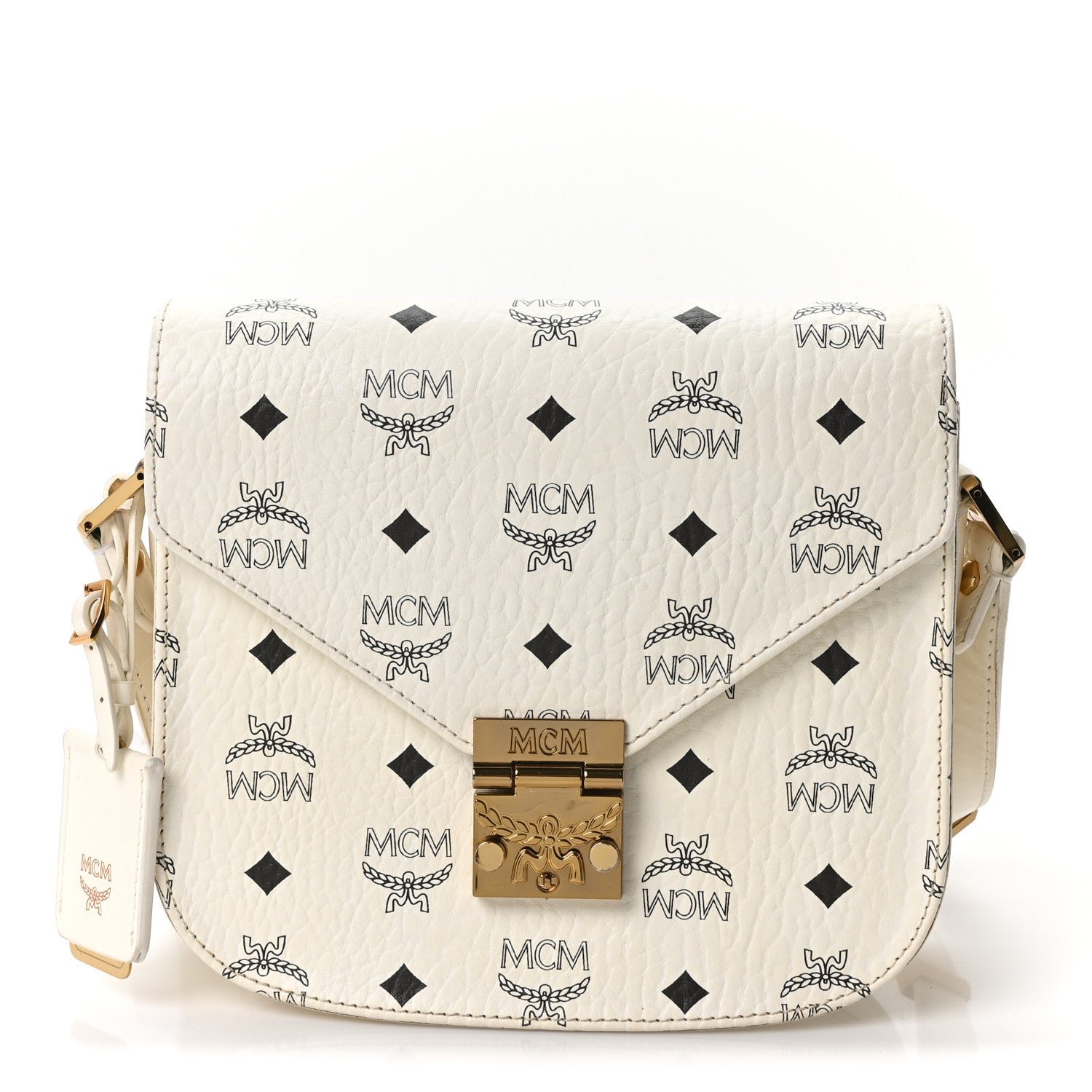 MCM MCM Visetos Small Patricia Crossbody Bag White