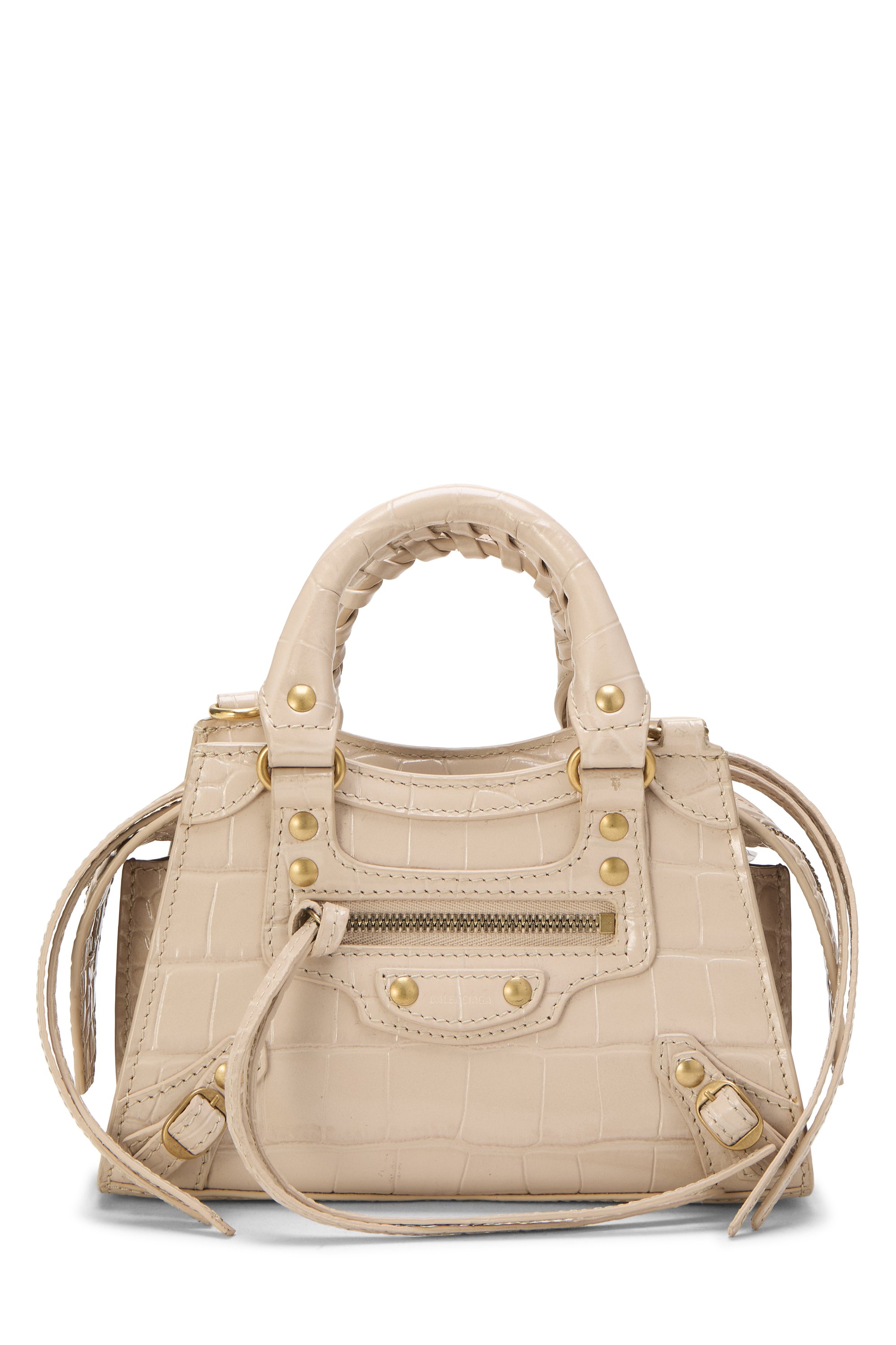 Balenciaga Beige Embossed Neo Classic City Nano