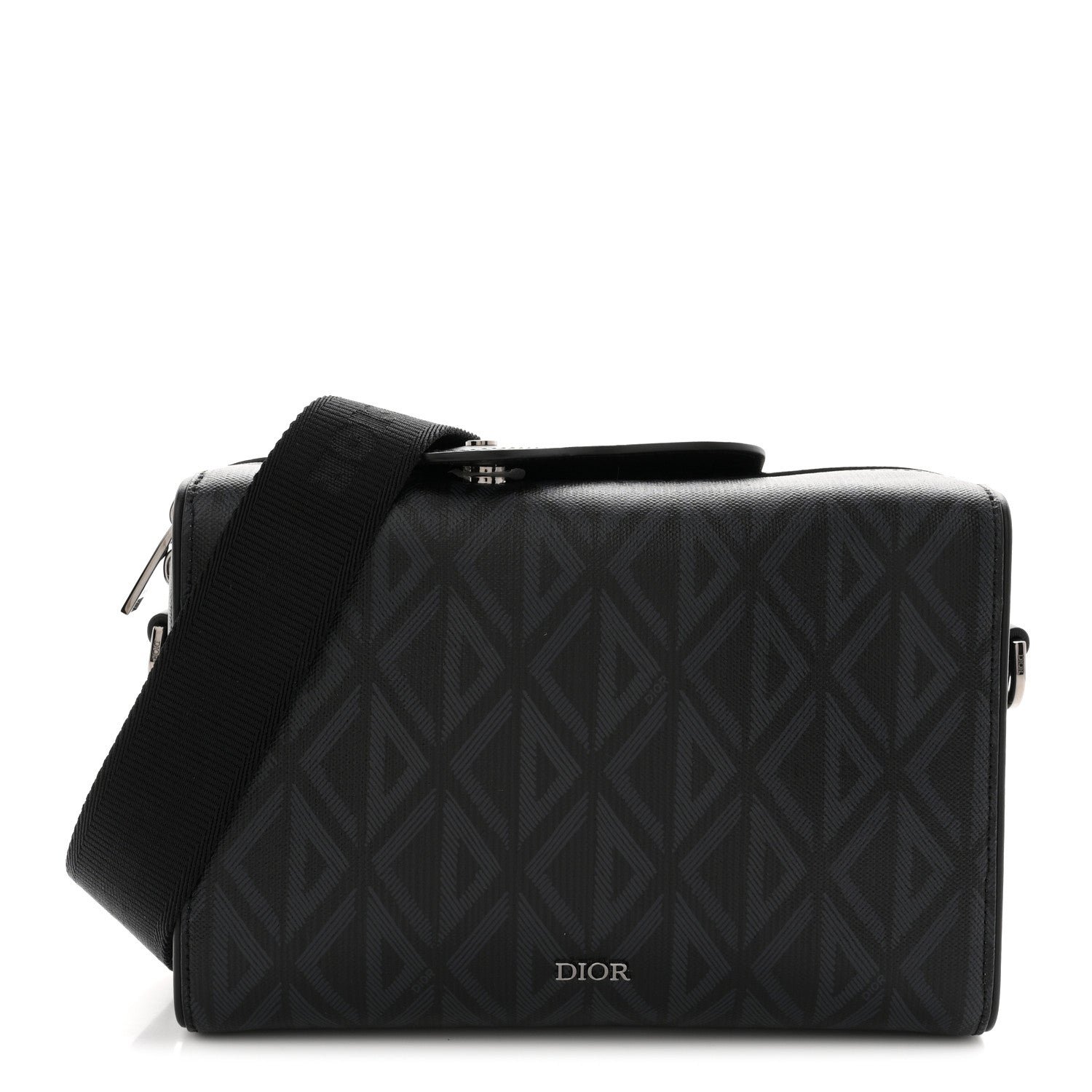 Christian Dior Canvas CD Diamond Lingot 22 Bag Black