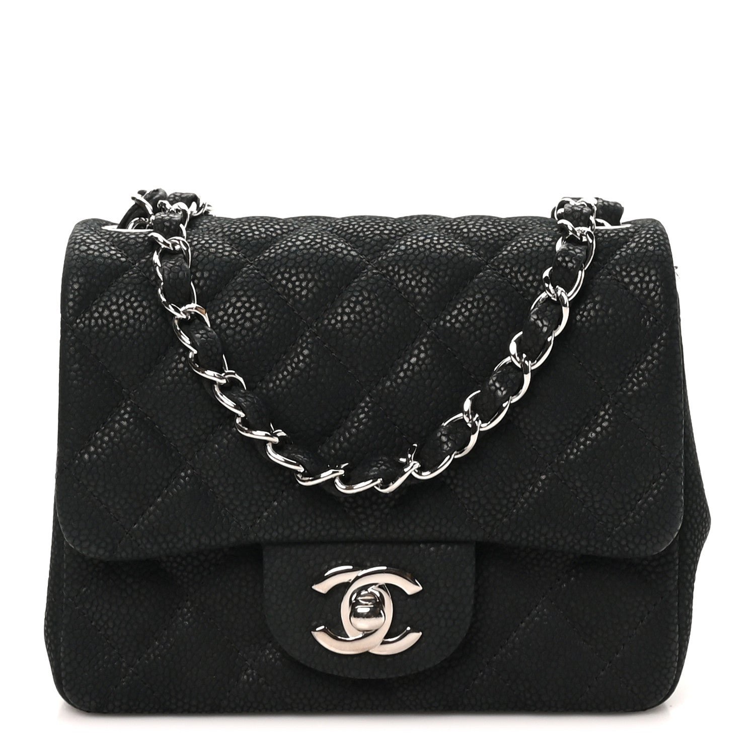 Chanel Iridescent Caviar Quilted Mini Square Flap Black