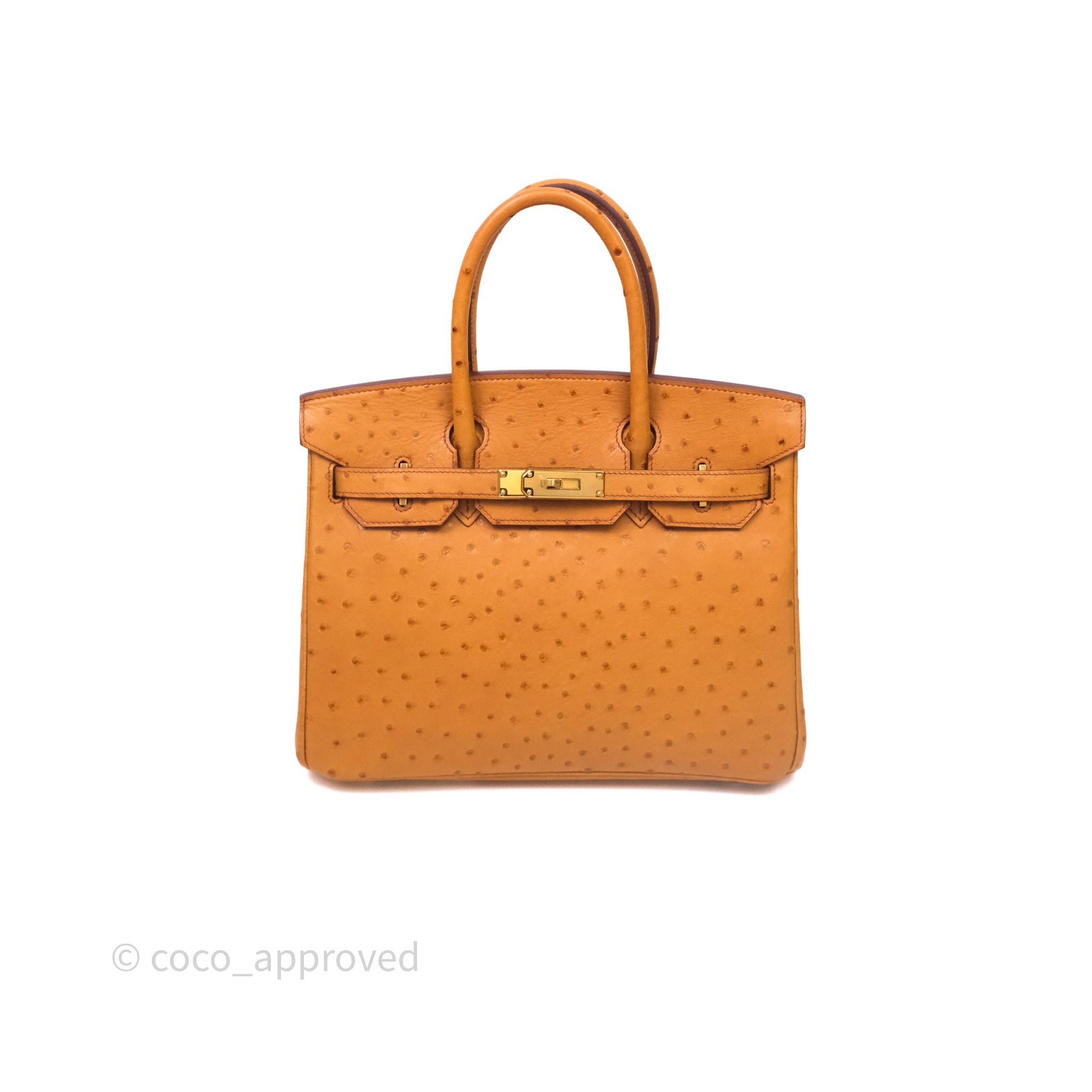 Hermès Birkin Retourne 30 Cognac 35 Ostrich Gold Hardware