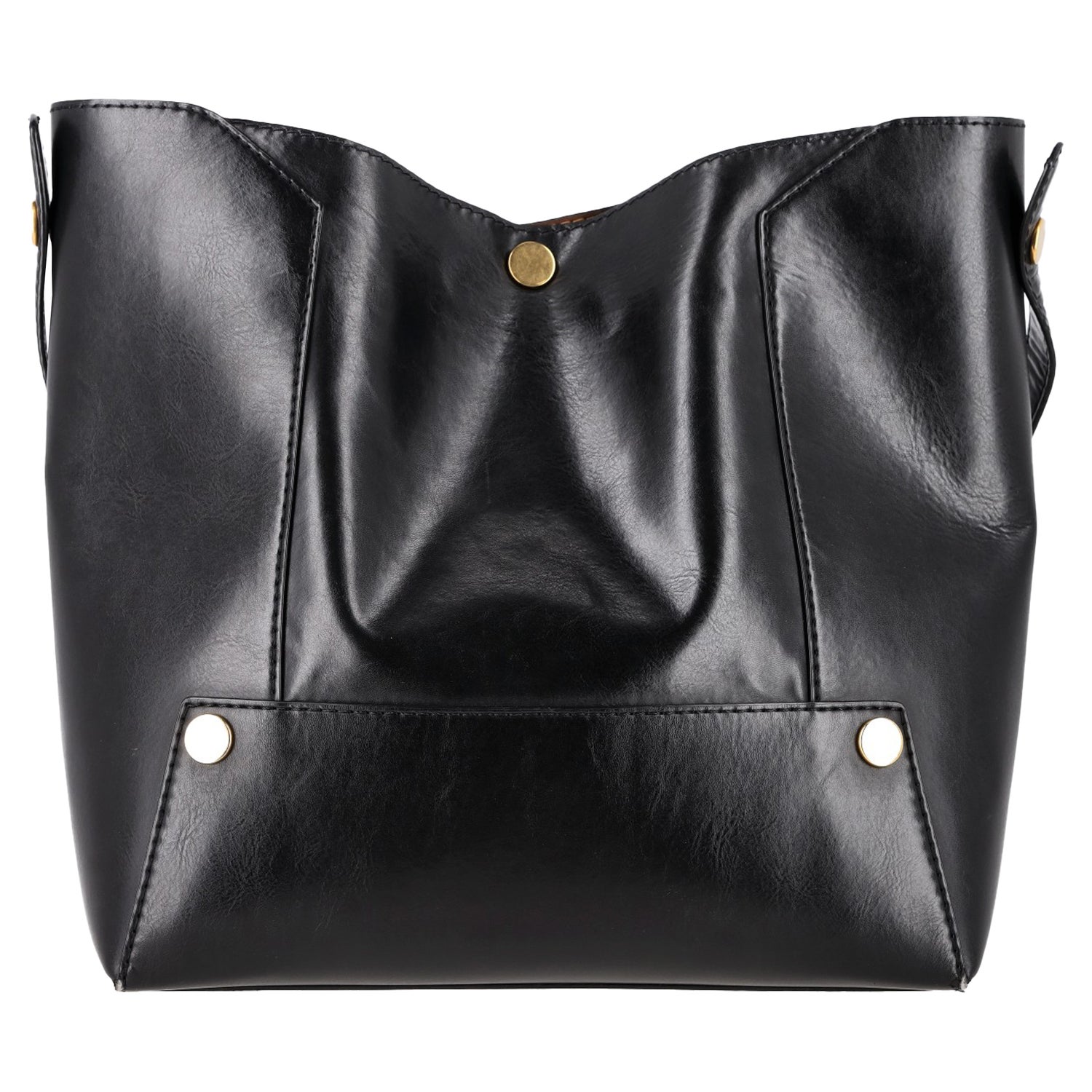 Vegetarian Leather Popper Tote Bag