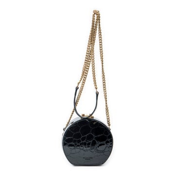 Leather Mini Mica Hatbox Chain Crossbody