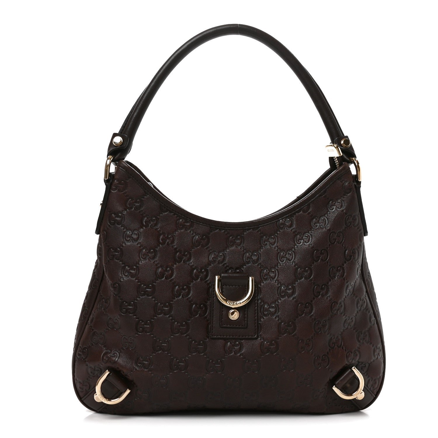Gucci Guccissima Medium Abbey D Ring Hobo Chocolate