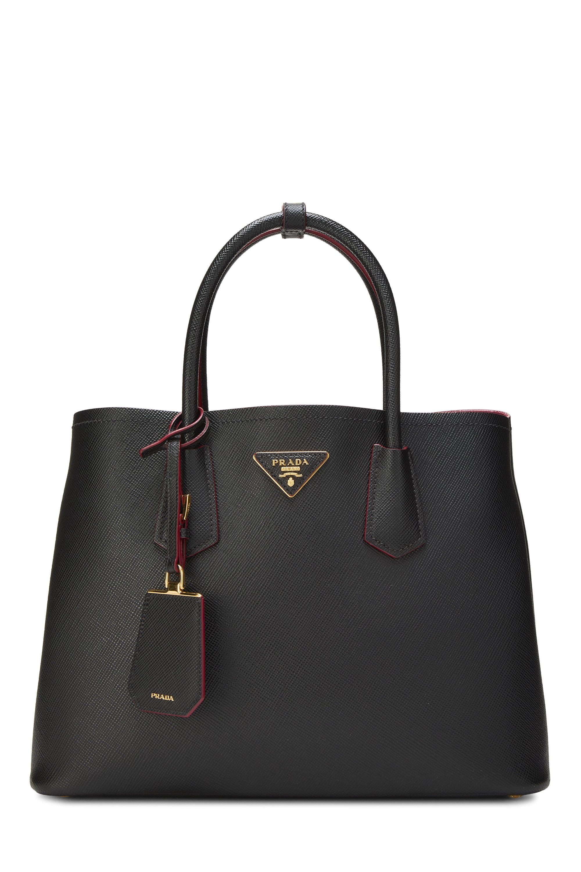Black Saffiano Double Bag Medium
