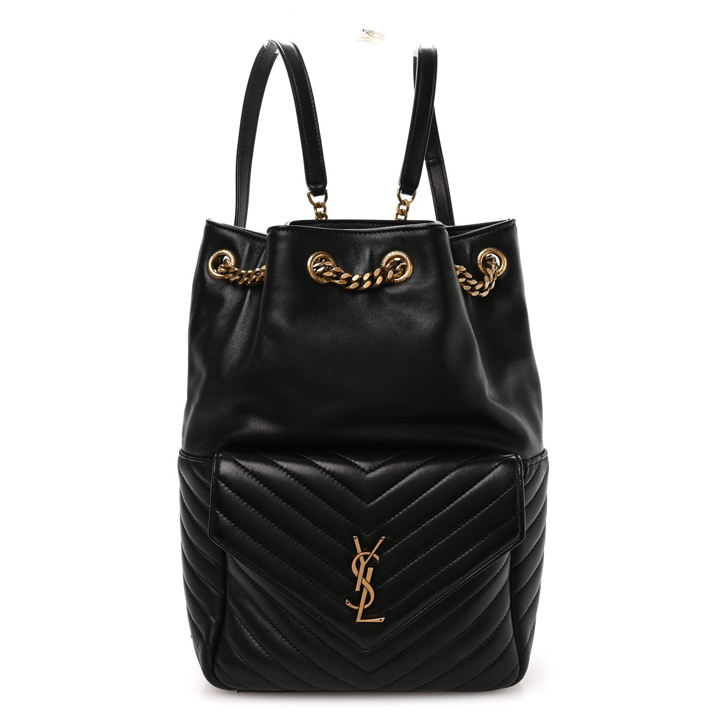 Saint Laurent Lambskin Matelasse Monogram Joe Backpack Black