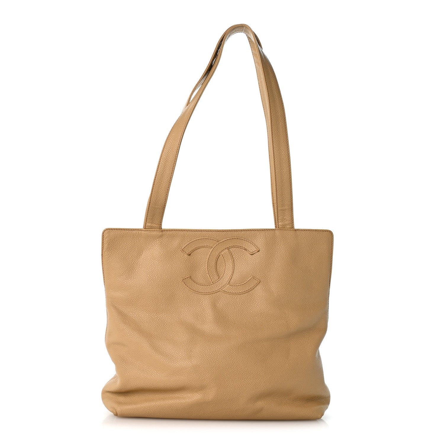 Chanel Caviar Timeless CC Tote Beige