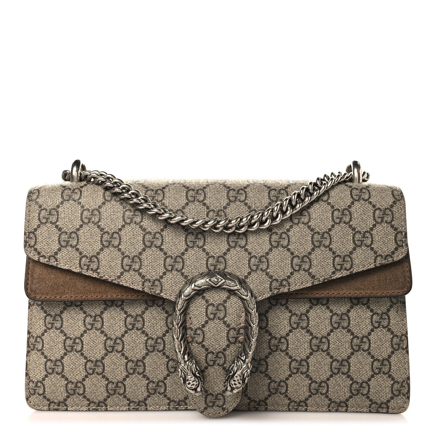 Gucci GG Supreme Monogram Small Dionysus Shoulder Bag Taupe
