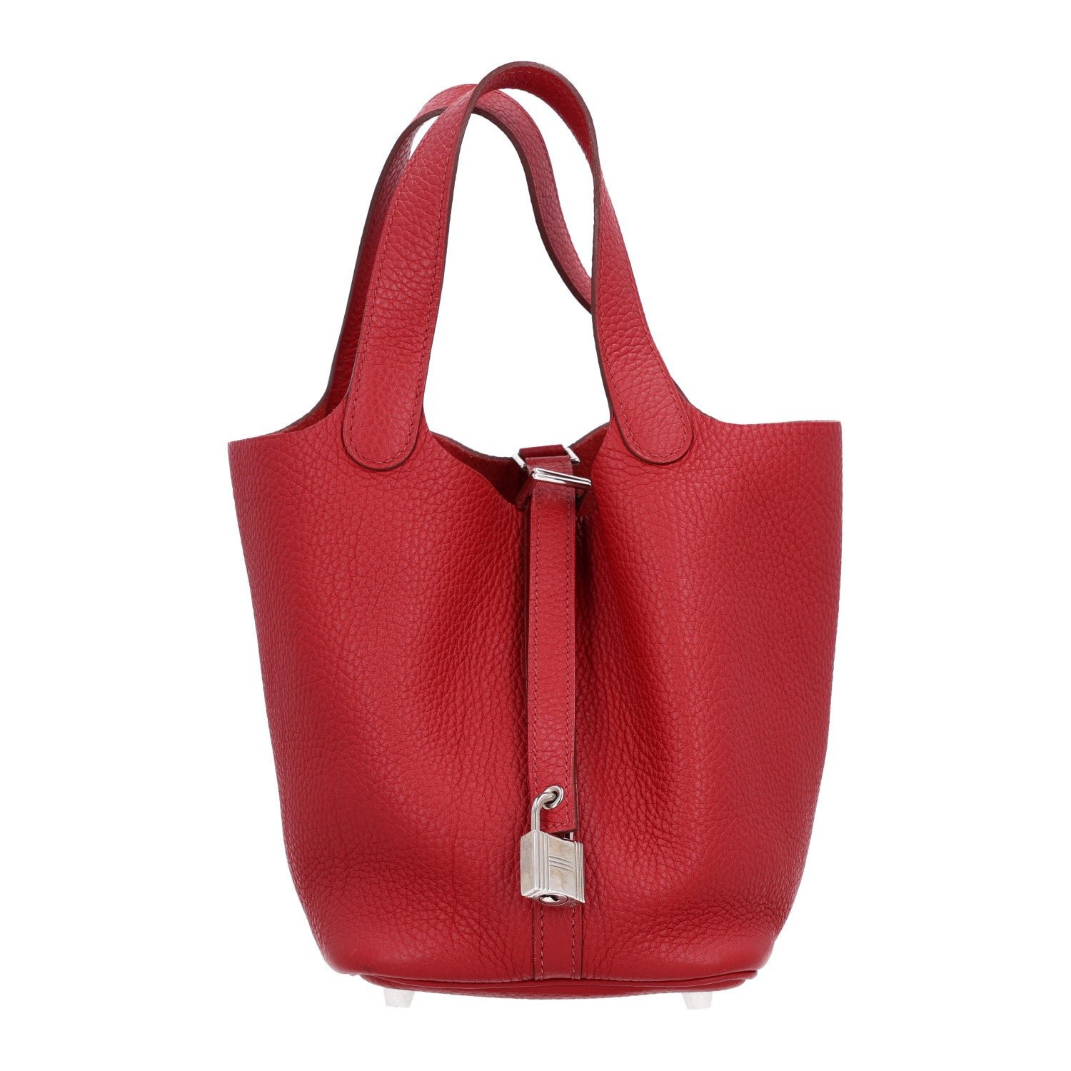 Hermes Taurillon Clemence Picotin Lock 18 PM Rouge Garance