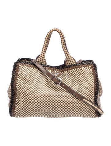 Madras Leather Top Handle Bag