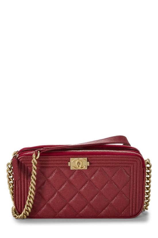 Red Caviar Double Zip Boy Wallet on Chain (WOC)