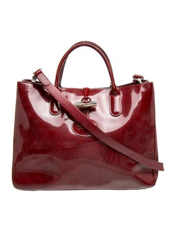 Longchamp Patent Leather Top Handle Bag