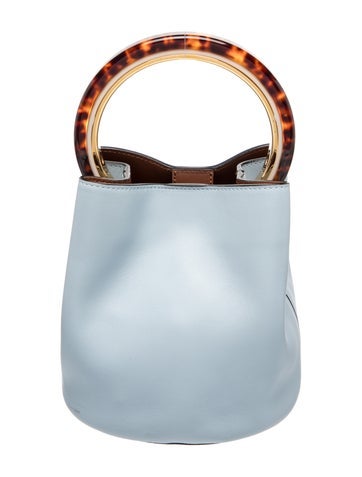 Leather Pannier Bucket Bag Mini