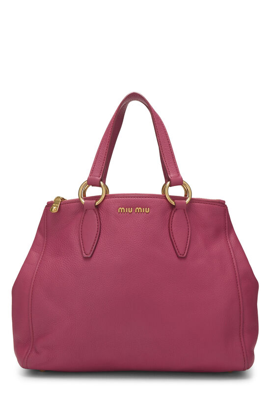 Miu Miu Pink Vitello Daino Double Zip Tote Medium