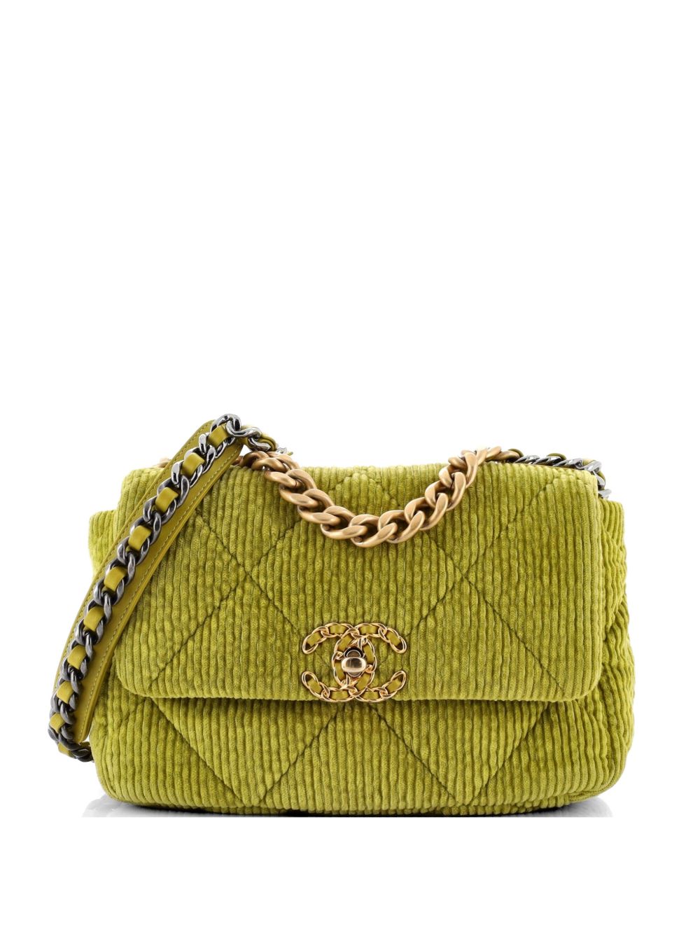 19 Flap Bag Quilted Corduroy Medium crossbody bag