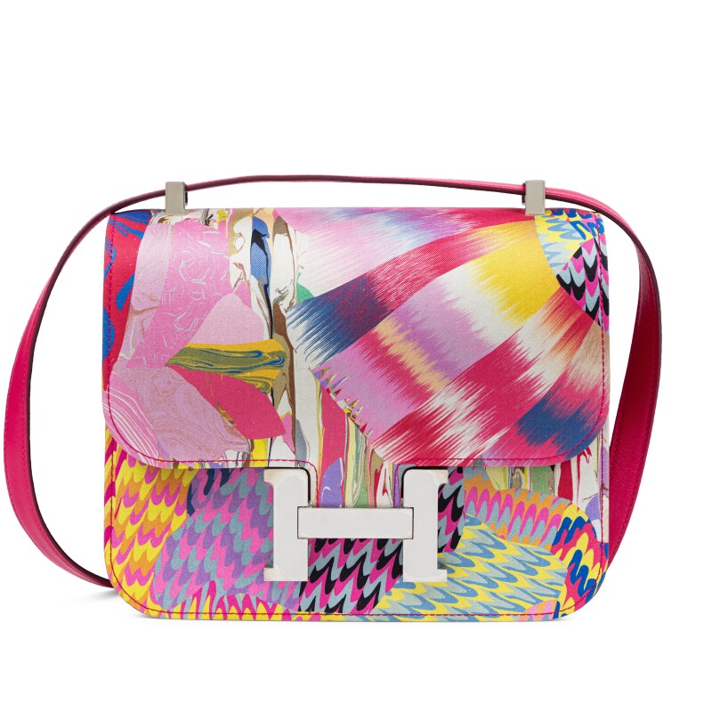 Limited Edition Rose Mexico Swift and Marble Silk Constance 24 Palladium Hardware, 2021