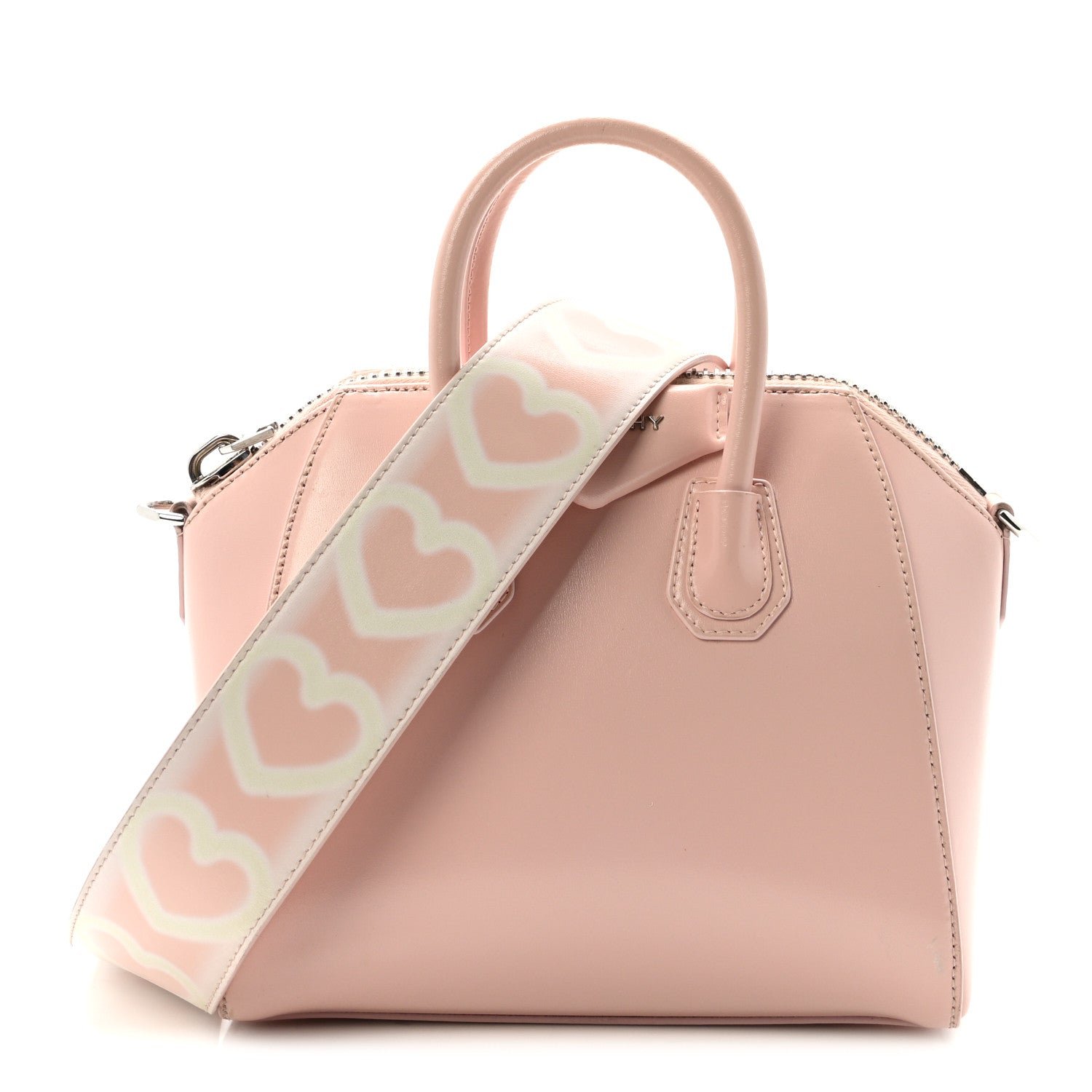 Givenchy Box Calfskin Mini Heart Antigona Top Handle Bag Blush Pink