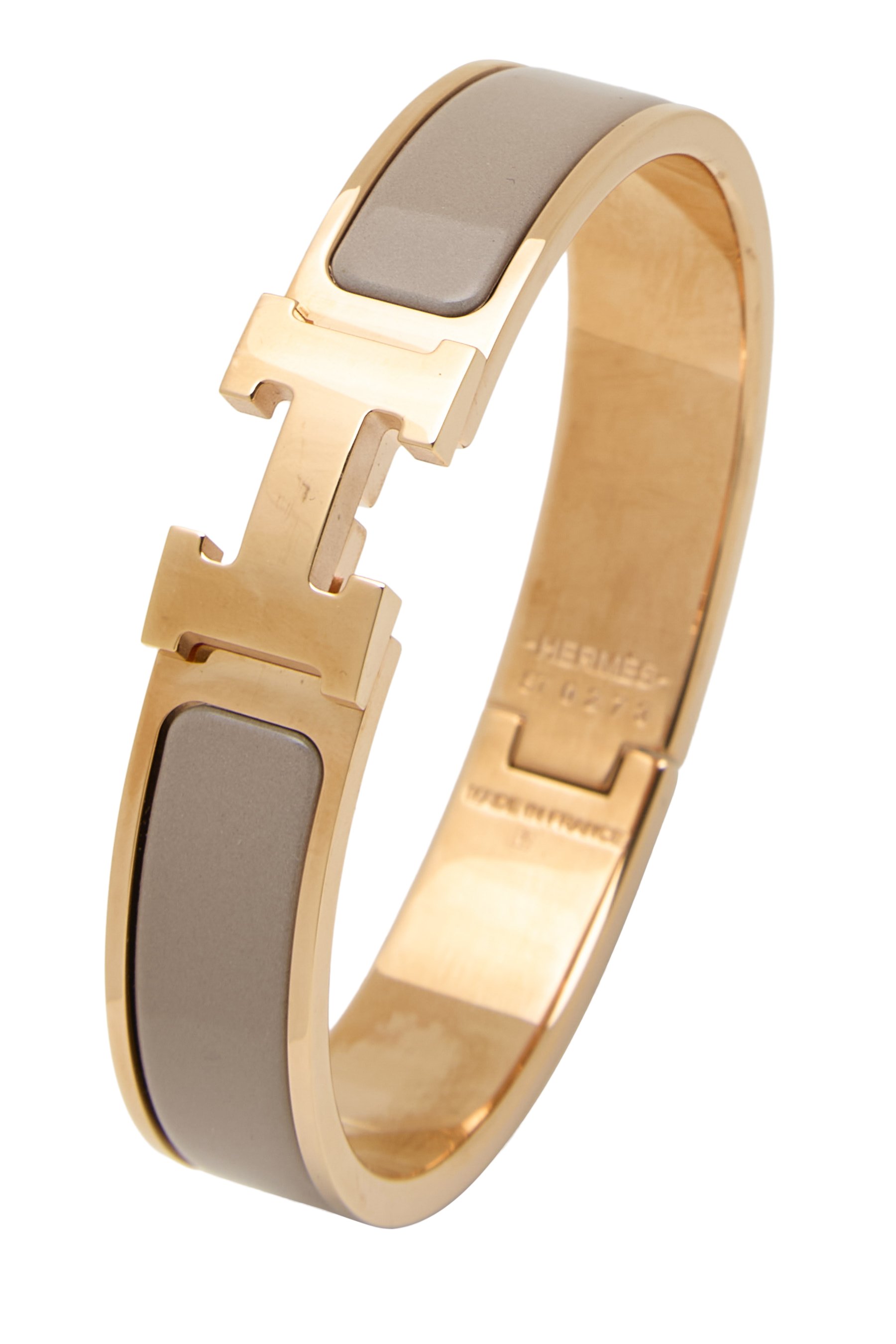 Beige Enamel Clic-Clac 'H' Bracelet Narrow PM
