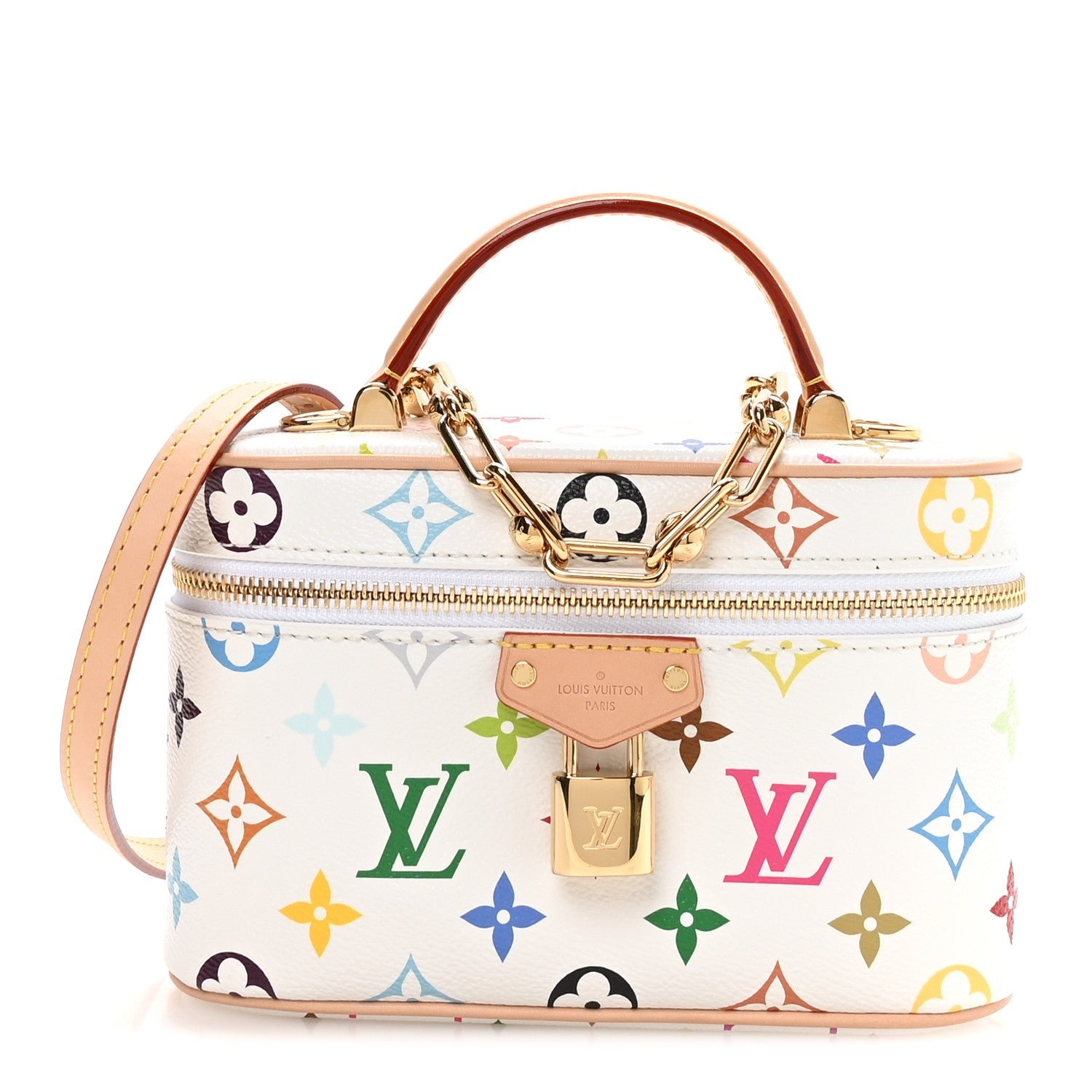 Louis Vuitton LV x TM Monogram Multicolor Vanity Chain Pouch White