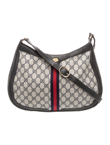 GG Plus GG Supreme Sherry Line Blue Monogram Shoulder Bag Vintage