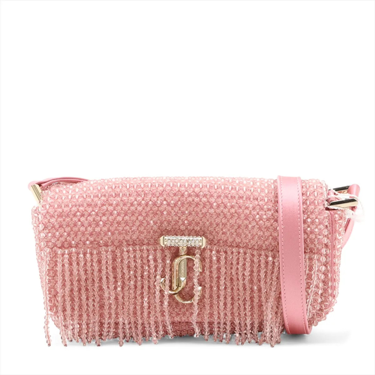 Jimmy Choo Jimmy Choo Varennes Mini satin x beads Shoulder bag Pink