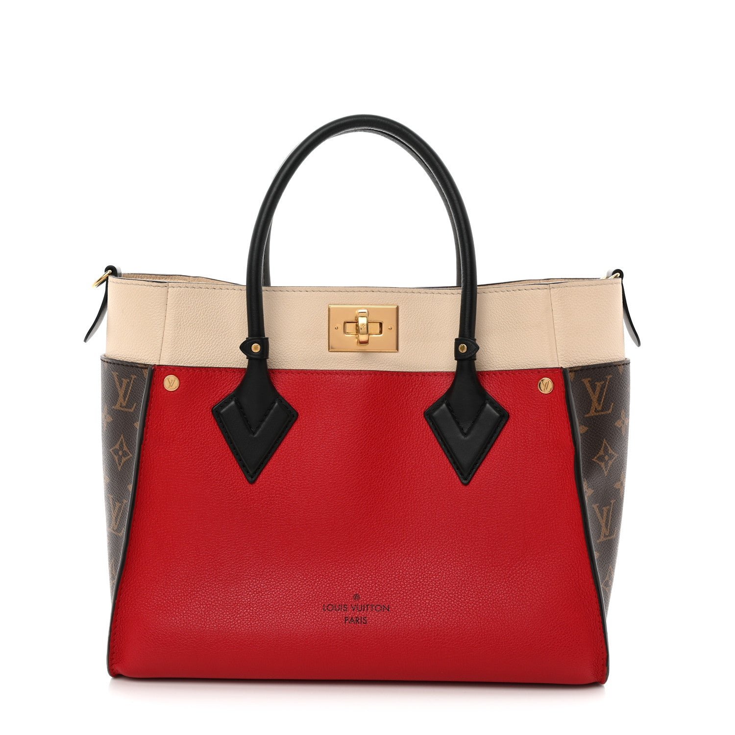 Louis Vuitton Calfskin Monogram On My Side Pirate Red