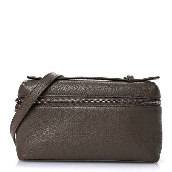 Loro Piana Grained Calfskin L19 Extra Pocket Pouch Warm Mastic