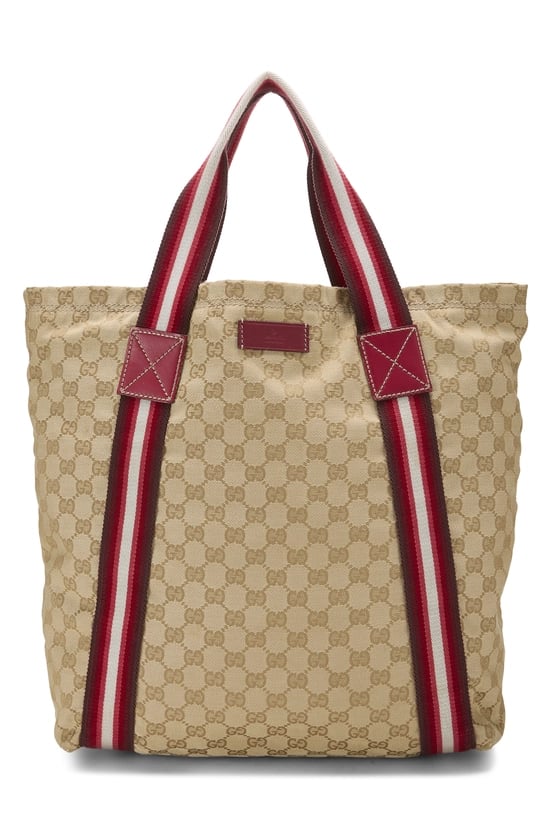 Original GG Canvas Flat Web Tote