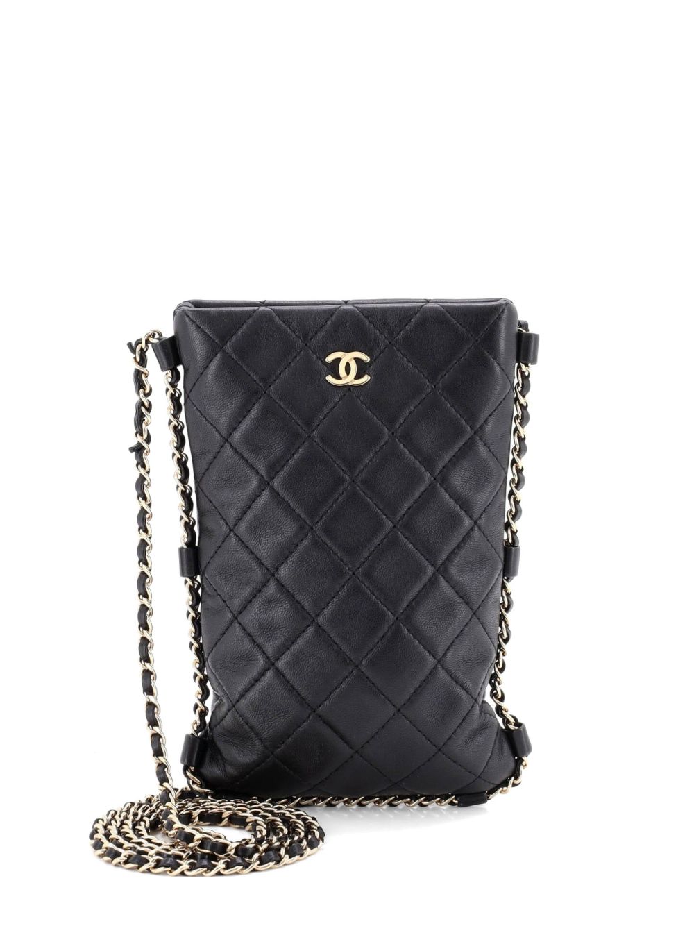 Chain Around Flat Phone Holder Quilted Lambskin crossbody bag