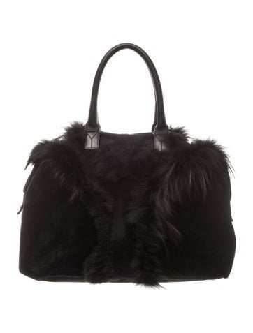 Fur Saint Laurent Suede Handbag